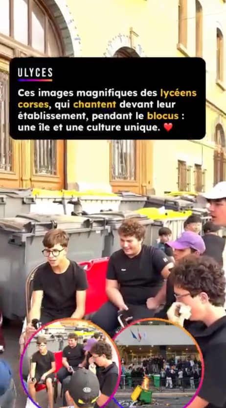 La contestation lycéenne devant le Lycée Fesc d'Ajaccio
